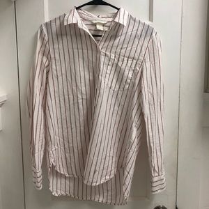 Candy strip long sleeve blouse